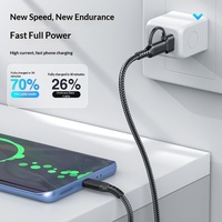 Cable de Datos USB-A a USB-C 2 en 1 con Trenzado de Nailon, Carga Rápida Tipo-C, para Auriculares, Suministro al por Mayor de Fábrica, OEM ODM