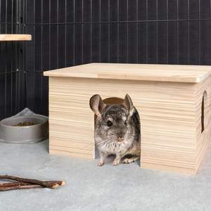 Maison de hamster en bois personnalisée pour <span class=keywords><strong>chinchilla</strong></span> tunnel pour animaux de compagnie <span class=keywords><strong>cage</strong></span> à rat cochon d'Inde avec fenêtre - Product Image 4