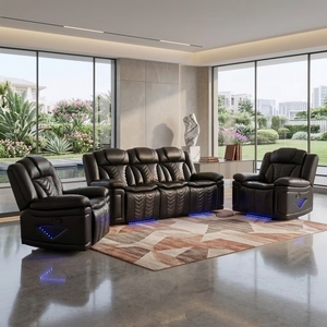 Sofá Reclinable Eléctrico de Diseño Moderno 321 con Luces LED, Apto para Muebles de Hogar - Product Image 1