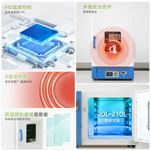 Electric Constant Temperature Drying Oven 20L-210L Stainless Steel Laboratory Forced Air Heating Box With Double Layer Tempered - Product Image 1