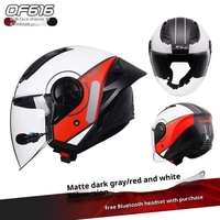 LS2 ABS Half Face Casque de moto pour toutes les saisons, voiture électrique et scooter compatible modèle OF616 avec Bluetooth