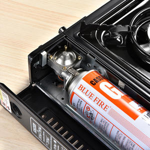 デュアルフューエルストーブ1-バーナー7650 BTU調整可能屋外調理プロパンブタンストーブアダプターホース付き - Product Image 3