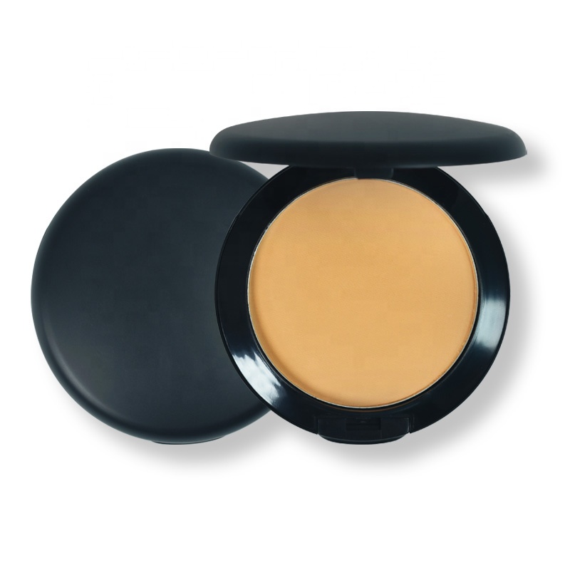 Compact Press Powder Supplier Private Label Oil Control Mineral Face Pressed Compact Makeup Foundation Powder with Puff