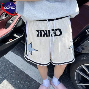 QZFSO Summer Breathable Quick Dry Custom Sublimation Transfer Print Basketball Double <b>Mesh</b> Stripe Graphic <b>Shorts</b> for <b>Men</b> - Product Image 1