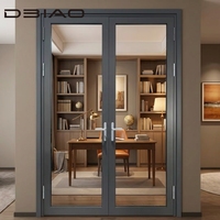 Puerta Batiente de Aluminio con Rotura de Puente Térmico, Diseño Moderno Premium, Manija Ergonómica, Aislamiento Térmico, Funcionamiento Suave, Duradera, para Dormitorio o Sótano
