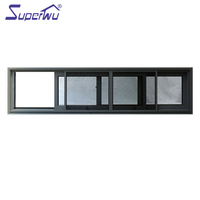 Ventanas correderas de mosquitera de aluminio con rotura de puente térmico personalizadas estándar aprobadas por los estadounidenses con panel fijo