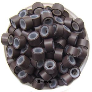 200 cuentas 5,0*3,0*3,0mm Micro anillos enlaces cuentas forradas de silicona Micro cuentas para extensiones de cabello herramientas de extensión de cabello - Product Image 2