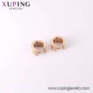Pendientes de Aro Pequeños <span class=keywords><strong>E</strong></span>-348 Xuping Jewelry, Nuevos, Modernos, Populares, Diarios, Simples, Elegantes, Geniales, de Acero Inoxidable Color Dorado - Product Image 4