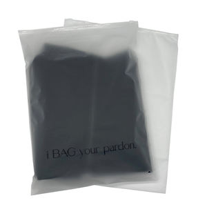 Bolsa de Plástico Transparente Mate Esmerilado con Cierre Deslizante y Logotipo Personalizado, Bolsa Reutilizable <span class=keywords><strong>para</strong></span> Empacar <span class=keywords><strong>Ropa</strong></span> - Product Image 1