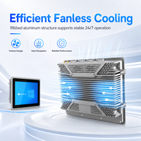 Computadora con Pantalla Táctil de 10.4 Pulgadas Sin Ventilador, CPU J6412 N100 I3-4005U, Doble LAN, COM, USB, HD para Kiosco, Control HMI, PC Todo en Uno