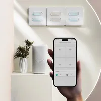 Veilleuse Ultra-Fine Zigbee/Interrupteur Intelligent avec Contrôle Vocal par Application, Bouton de Démarrage Programmé pour Réseaux Mesh, Texte Personnalisable