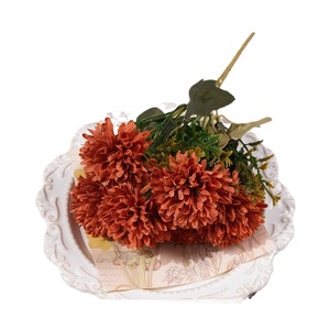 Bouquet de chrysanthèmes artificiels en soie pour l'automne, décoration de mariage, décoration de salon, 6 tiges colorées - Product Image 5