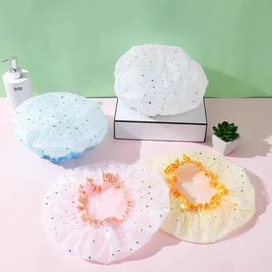 Zenidoo Bonnet de Douche Luxe Ciel Étoilé Double Couche Épaissi Imperméable en PE pour Femme, Anti-Huile, Anti-Poussière, Maquillage, Cuisine - Product Image 3