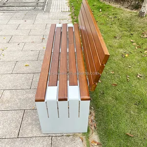 Modern Design Metal Garden Bench Outdoor Furniture Wooden Patio Benches For Urban Outdoor And Indoor