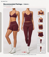 Ensemble de sport 2 pièces Dingtai pour femme : soutien-gorge de sport respirant grande taille color block et legging taille haute pour gym et yoga