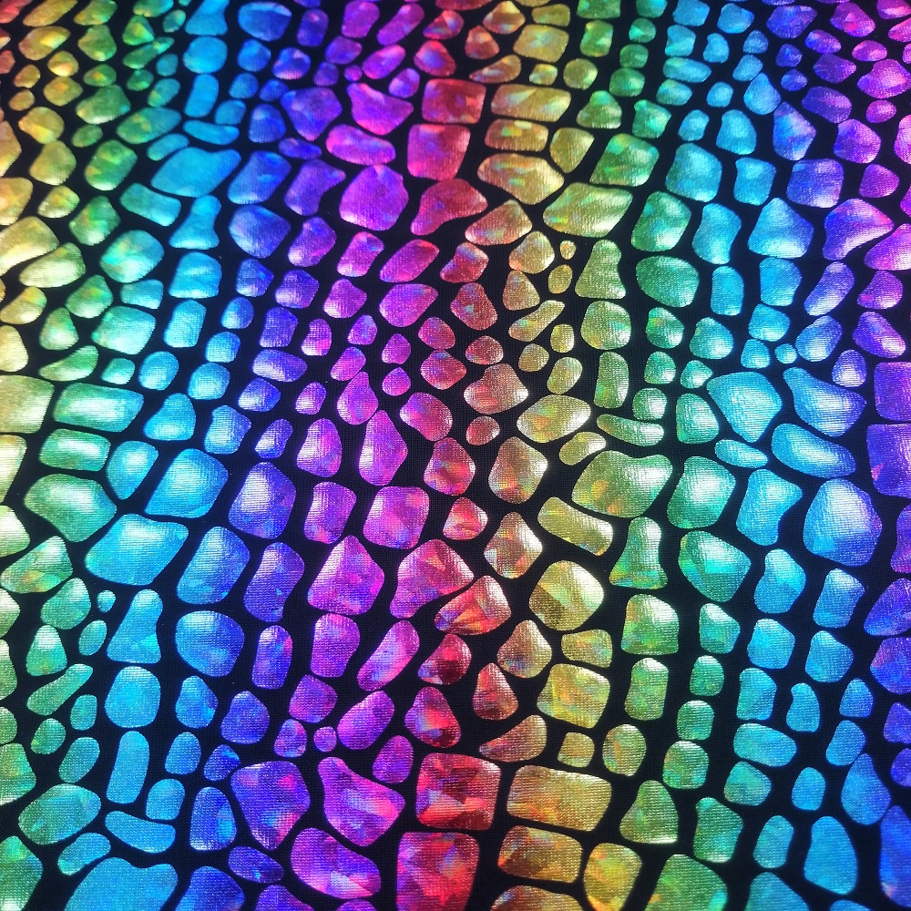 Блестящий Бриллиант г/кв. М полиэстер стрейч Блестящий лазерный металлик трикотажная ткань для платья