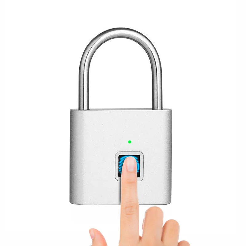 指紋南京錠USB充電式キーレススマートドアロック生体認証指紋ロックキャビネットドア用セキュリティパッドロック