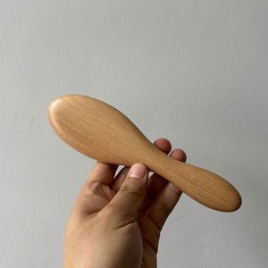 Natural Wood Handle Soft Goat Hair Bristles Brush Baby Hair Cleaning Brush - Product Image 3