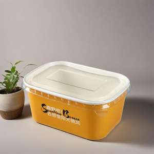 Tazón de Comida para Llevar al por Mayor para Restaurantes, Tazón de Ensalada Desechable de Papel Kraft con Fondo Cuadrado, Caja de Almuerzo con Tapa - Product Image 2