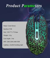 Usine en gros ergonomique filaire souris de jeu 6D LED rétro-éclairage main droite ABS USB Gamers pas cher prix USB souris filaire