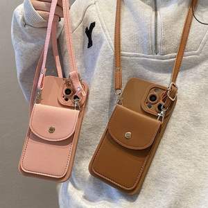 <span class=keywords><strong>Coque</strong></span> de Téléphone Portable Souple en TPU avec Bandoulière, Étui Portefeuille en <span class=keywords><strong>Cuir</strong></span> pour <span class=keywords><strong>iPhone</strong></span> 7 8 Plus XS XR 11 12 13 14 15 16 Pro Max - Product Image 2