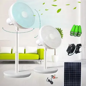 Solar Charge Solar Fan 12V 12 Inches Ac/Dc Lithium Battery Rechargeable Table Stand Pedestal Solar Powered Fan