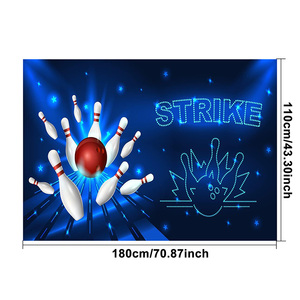 Spanduk Pesta Bowling Latar Belakang Dekorasi Ulang Tahun Anak Tema Bowling Biru Spanduk Dinding Besar Dekorasi Pesta - Product Image 3