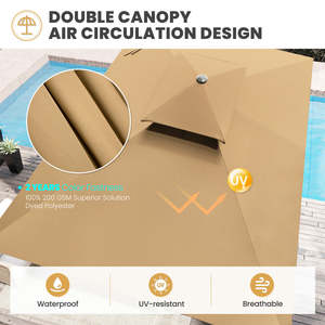 Per <span class=keywords><strong>Outsunny</strong></span> moderno rettangolare <span class=keywords><strong>giardino</strong></span> ombrello manovella apertura caffè impermeabile <span class=keywords><strong>mobili</strong></span> <span class=keywords><strong>da</strong></span> esterno - Product Image 4