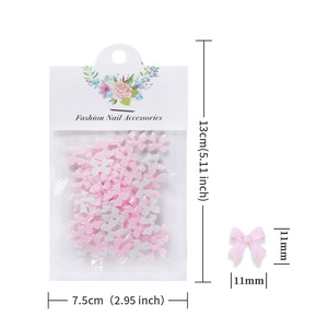 50 pièces/sac rose blanc ruban arc ongles breloques coréen rouge pièces Nail Art cravate décoration Kawaii accessoires <span class=keywords><strong>manucure</strong></span> conception fournitures - Product Image 6