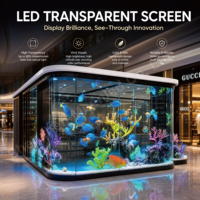 Layar LED Fleksibel Dalam Ruangan untuk Dinding Kaca Jendela, Film Iklan LED, Layar Video Mesh LED