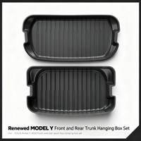 Organisateur de coffre avant et arrière compatible avec Tesla Model Y 2025 - Boîte de rangement pour voiture Tesla, accessoires intérieurs