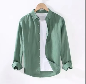 Herren Regular Fit Langarm Baumwollhemd Weiß Business Casual Smart Casual Einfarbig Digital Bedruckt 200g Umweltfreundlich - Product Image 5