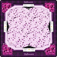 Tapis de Mahjong Chinois 80x80cm Thème Halloween 2026, en Caoutchouc Naturel 2mm, Antidérapant, Silencieux, Portable, Surface de Jeu Facile à Transporter