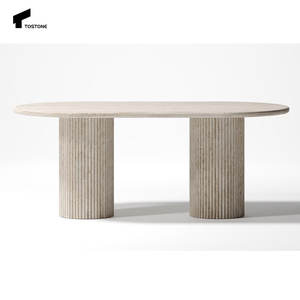 Набор кухонного обеденного стола из белого травертина - Product Image 2