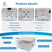 Zeh — jacuzzi de Spa d'extérieur octogonal intégré, système avec dents bleues