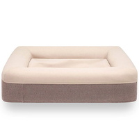 Cama Impermeable para Perros, Lavable, Ortopédica, de Espuma Viscoelástica, con Forro de Imitación Lino Extraíble, Cama de Lujo Tipo Sofá para Mascotas