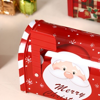 Boîte à courrier de Noël en métal, boîte de rangement, boîte cadeau de fête, conteneur de bureau pour bonbons et biscuits