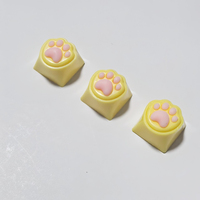 Capuchons de touches personnalisés pour clavier mécanique, motif patte de chat colorée, style anime kawaii, axe croisé, rose cyan