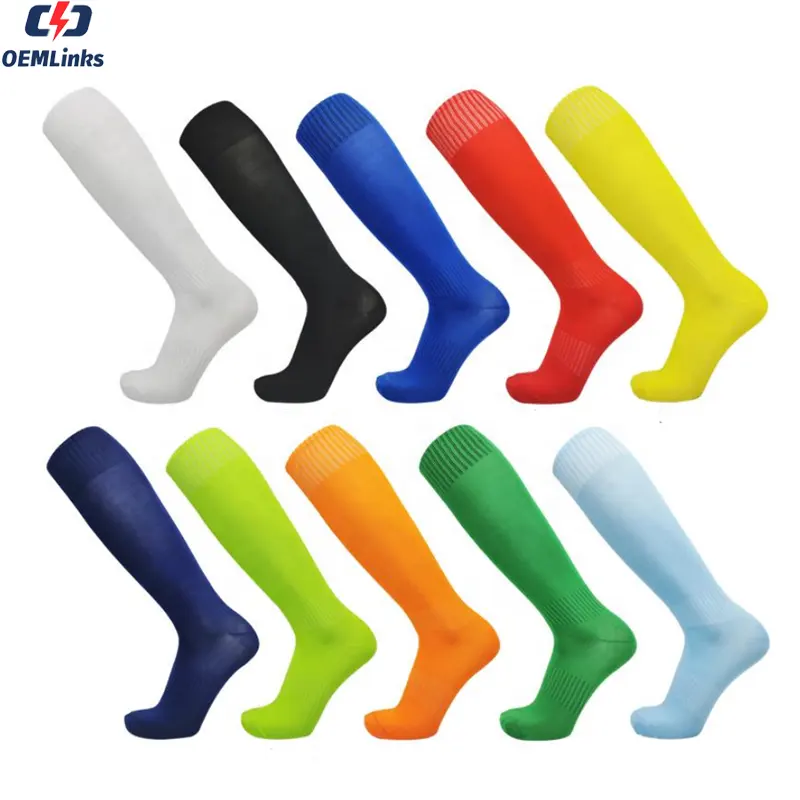 Chaussettes longues respirantes en coton et Polyester pour garçons et filles, pour le Sport, le Football et le Football