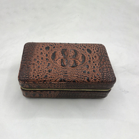 Étui à cigares en cuir véritable de conception classique fait main avec plateau en bois, étui de voyage en cuir PU à marque privée, capacité de quatre cigares