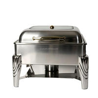 Nouvel ensemble de chauffe-plats professionnel de luxe en acier inoxydable 6L pour buffet d'hôtel et traiteur, type chafing dish