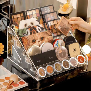 Acrylic Cosmetic <b>Storage</b> Box Transparent Tiered Display Rack For Makeup Organizer Desktop Vanity Beauty <b>Storage</b> With Anti Break - Product Image 4