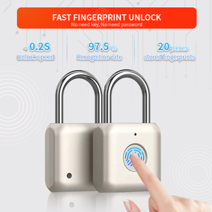 Chiusura intelligente della serratura della porta di tipo C senza chiave e 20 impronte digitali <span class=keywords><strong>auto</strong></span>-Imaging Chip in lega di zinco lucchetto in metallo sblocco rapido - Product Image 2