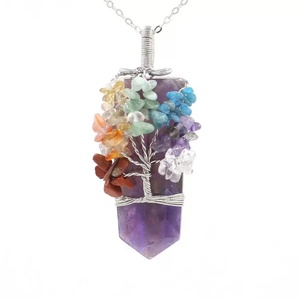 <span class=keywords><strong>7</strong></span> pendentifs en forme de gravier gravé avec fil, <span class=keywords><strong>pierre</strong></span> <span class=keywords><strong>naturelle</strong></span>, pour la fabrication de bijoux, <span class=keywords><strong>7</strong></span> <span class=keywords><strong>Chakras</strong></span>, arbre de vie, bricolage DIY - Product Image 2
