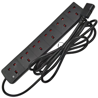 Multiprise 6 prises mâles IEC C14, 10A 250V, robuste, câble H05VV-F 3G1.25mm², pour rack de serveur et onduleur