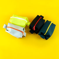 Nouveauté : Trousse de maquillage en silicone grande taille pour femme, résistante à l'eau, avec poignée souple, motif bonbon, pochette de voyage pour cosmétiques avec fermeture éclair