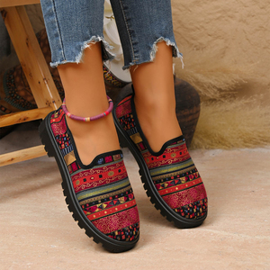 Femmes coloré toile <span class=keywords><strong>Espadrille</strong></span> sandales respirant printemps automne sandales plates bohème motif Animal bout ouvert plage appartements - Product Image 6