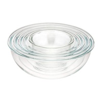 Ensemble de bols à mélanger en verre borosilicate de haute qualité, personnalisés, en gros, saladier avec couvercle, ensemble de saladiers en verre