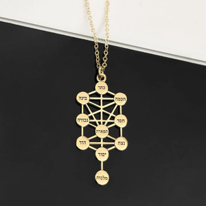 Nouveau Design Kabbale Arbre De Vie Collier Bijoux Personnalisés Plaqué Or 18k En Acier Inoxydable 316l Collier Hébreu Inspiré Juif - Product Image 6