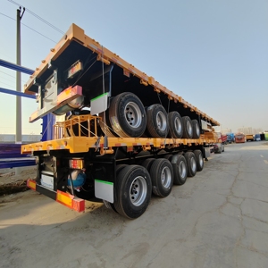<span class=keywords><strong>Prix</strong></span> <span class=keywords><strong>d</strong></span>'usine Semi-remorque plateau 5 essieux 40FT 45FT 60T pour transport de conteneurs et de marchandises, remorque plateau en acier, camion de <span class=keywords><strong>remorquage</strong></span> - Product Image 2